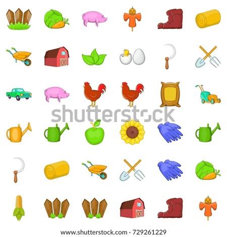 Domestic bird icons set. Cartoon style of 36 domestic bird vector icons for web isolated on white background