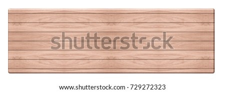 top wooden long table isolated on white background,Brown desk Royalty-Free Stock Photo #729272323