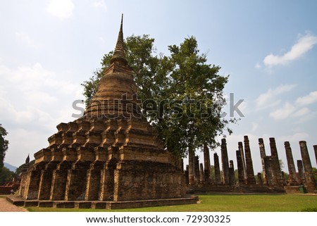 Pagoda in the ancient old city in Thailand.