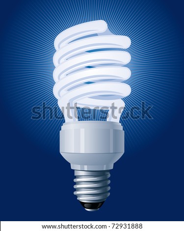 Compact Fluorescent Lamp (CFL). Vector Illustration (EPS v. 8.0) Royalty-Free Stock Photo #72931888