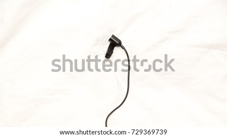lavalier condenser microphone on white background