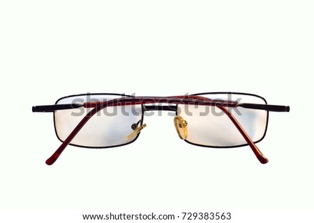 glasses on the white background