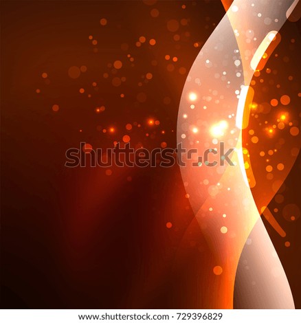 Vector glowing wave, smoke design wavy lines. Shiny silk wavy line abstract background, wallpaper with wave shape and light effects, smooth style