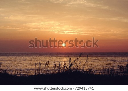 A beautiful dawn sea, Jeju Island, South Korea   
