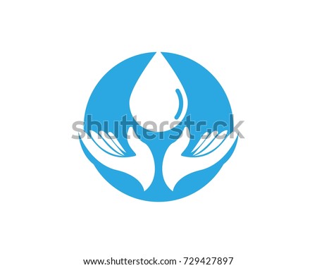 water drop in hand logo design template