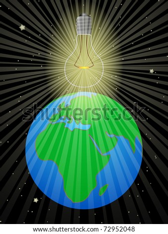 One bulb illuminates the Earth