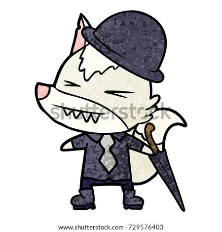 angry wolf boss cartoon