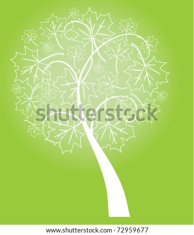 vector abstract tree with leaves