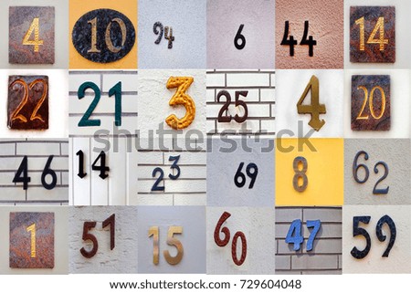 collage of house numbers 24 pieces
