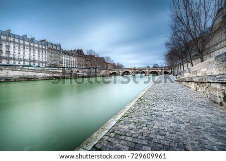 Paris, France. The Pont Neuf and the Seine river