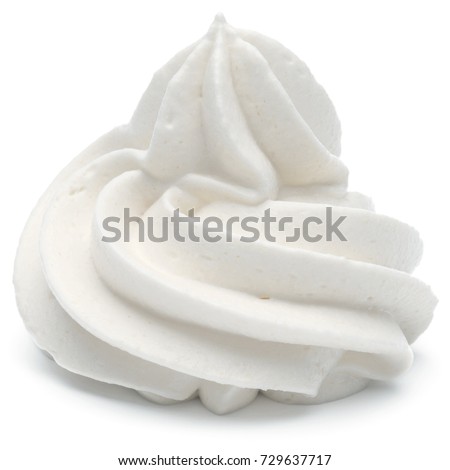 Whipped cream swirl  isolated on white background cutout Royalty-Free Stock Photo #729637717