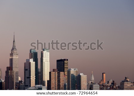 New York City panorama with Manhattan Skyline's over Hudson River
