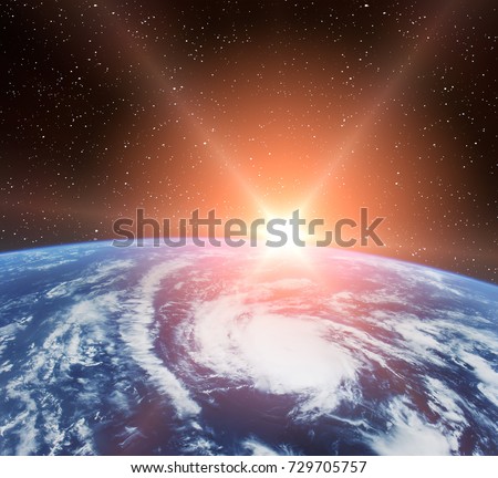 Abstract space background with earth. The elements of this image furnished y NASA.

