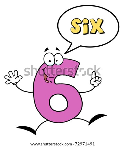 Friendly Number 6 Six Guy With Speech Bubble
