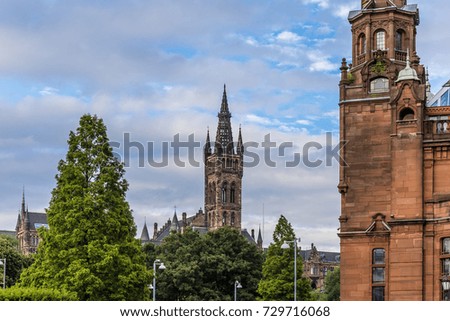 View of Central Glasgow in Scotland, UK