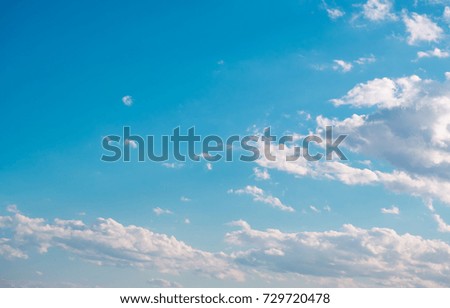 cloudy sky with sun shining on the background. Picture with freedom and relaxation concept and space for usage. 
