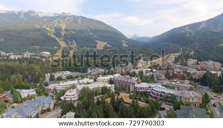 Aerial view of Whistler skyline, Canada.