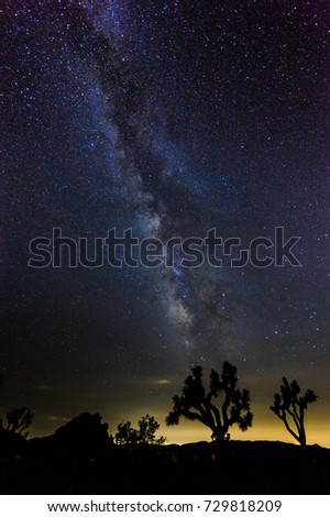 The Milky Way Galaxy, as seen from the Hidden Valley area in Joshua Tree National Park on a moonless summer night. 