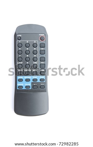 Electronic remote control as white isolate background