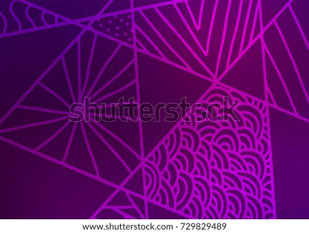 Dark Purple vector natural elegant background. Sketchy hand drawn doodles on blurred background. The elegant pattern can be used as a part of a brand book.
