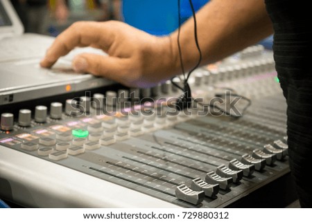 close up of a professional sound mixer