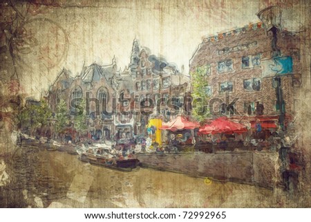 streets of amsterdam made in artistic style
