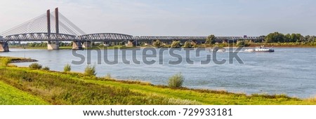 Landscape with the Martinus Nijhoff bridge of Zaltbommel, Netherlands