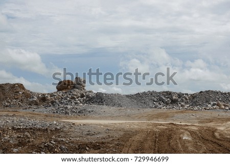 Limestone quarry, Mining.
