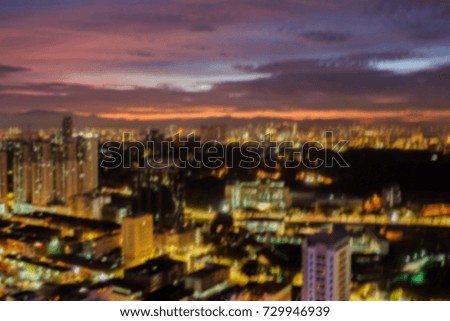 Blur image of Kuala Lumpur city at night