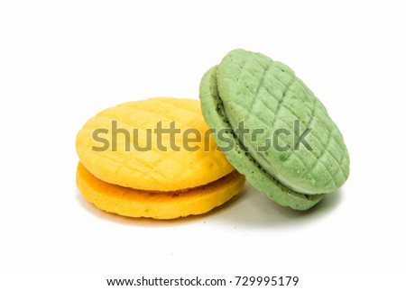 fruit double cookie isolated on white background