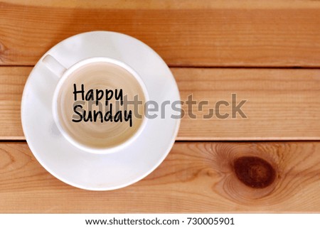 Happy sunday concept with coffee cup