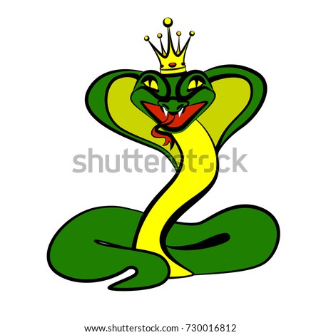 Vector illustration with a snake and a crown