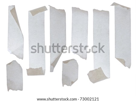 Strips of masking tape. Isolated on white background. Royalty-Free Stock Photo #73002121