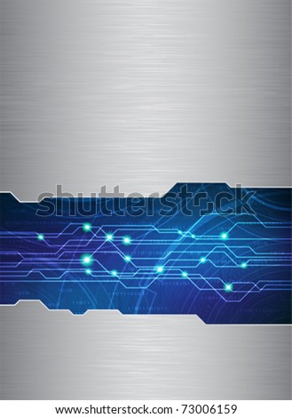 Technology theme vector template with brushed metal texture. Eps10 Royalty-Free Stock Photo #73006159