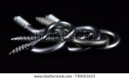 stainless steel hook with conical thread, Abstract metal hook