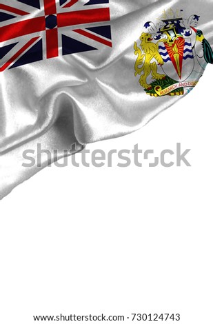 Grunge colorful flag British Antarctic Territory with copyspace for your text or images,isolated on white background. Close up, fluttering downwind.