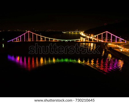  Colorful bridge at night 