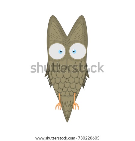 Vector cartoon clip art illustration of a cute owl mascot. isolated on white background. flying bird with big eyes
