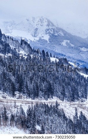 View of the mountain slope in the austrian spa and ski resort Bad Gasteinl, Austria