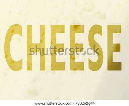 Word cheese on white background