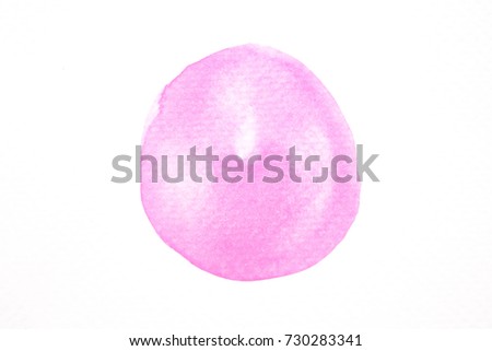 Texture of purple circle watercolor isolated on white background