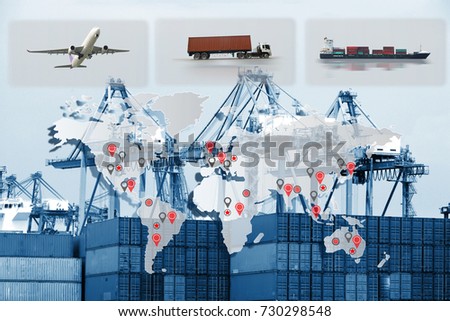 business of worldwide cargo transport or global business management or import-export commercial logistic ,shipping business industry