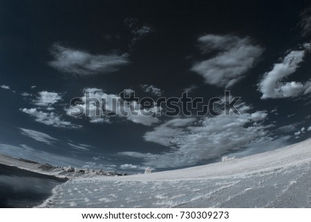 Infrared landscape with shadows and details 