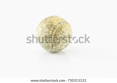 old recycle baseball on white