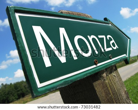 MONZA road sign