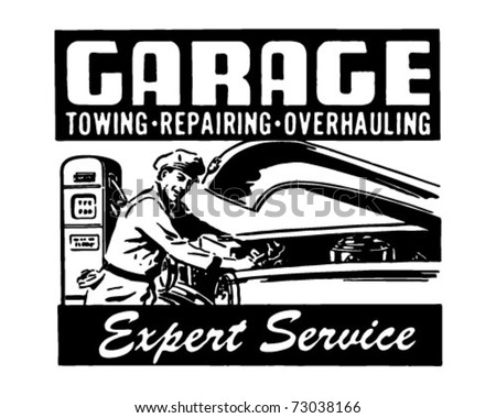 Garage - Expert Service - Retro Ad Art Banner
