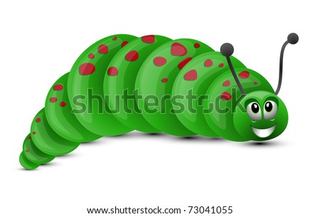 Cute worm.Vector illustration.
