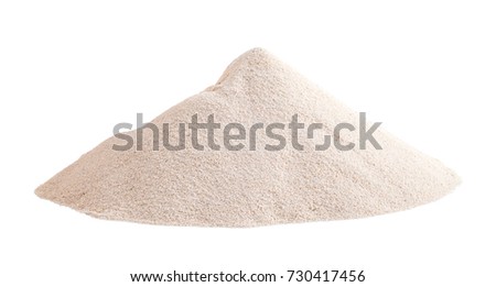 Pile of White Sand Isolated on White Background. Royalty-Free Stock Photo #730417456