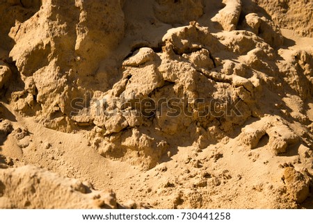Sand on the construction site as a background