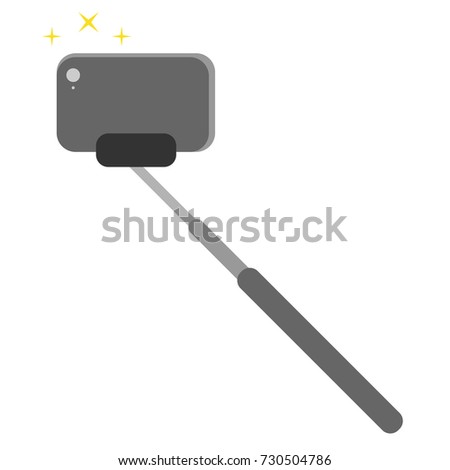 Selfie stick photo camera isolated item.  Selfie vector  item.